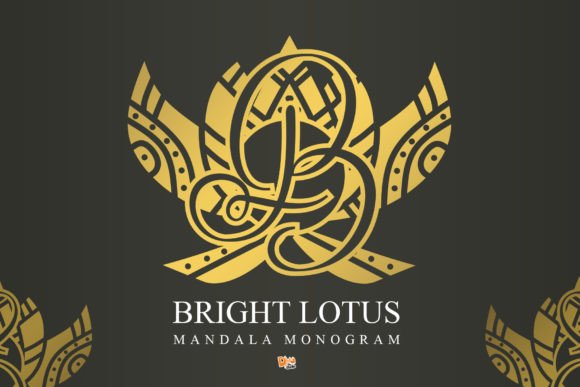 Bright Lotus Mandala Monogram: A Decorative Typeface for Editorial Design