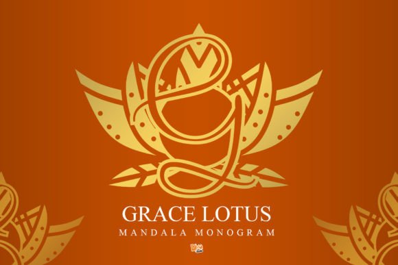 Grace Lotus Mandala Monogram: Elevating Editorial Design with Elegant Typography