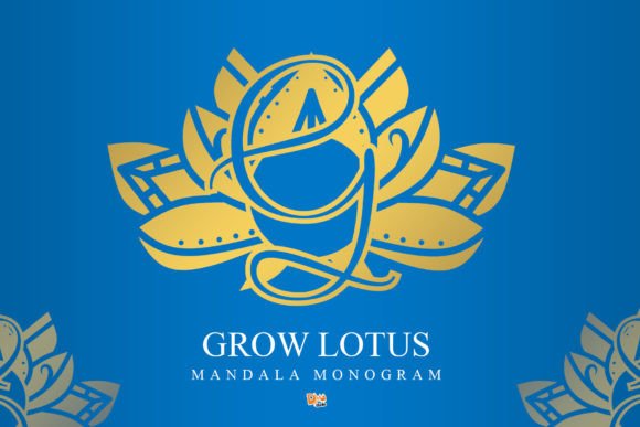 Grow Lotus Mandala Monogram: A Decorative Typeface for Elegant Branding