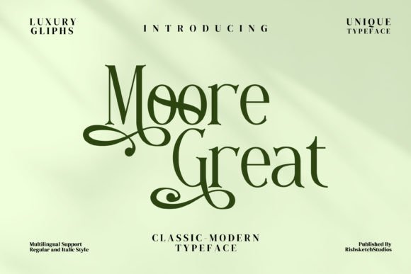 Moore Great: A Serif Typeface for Polished Brand Identity